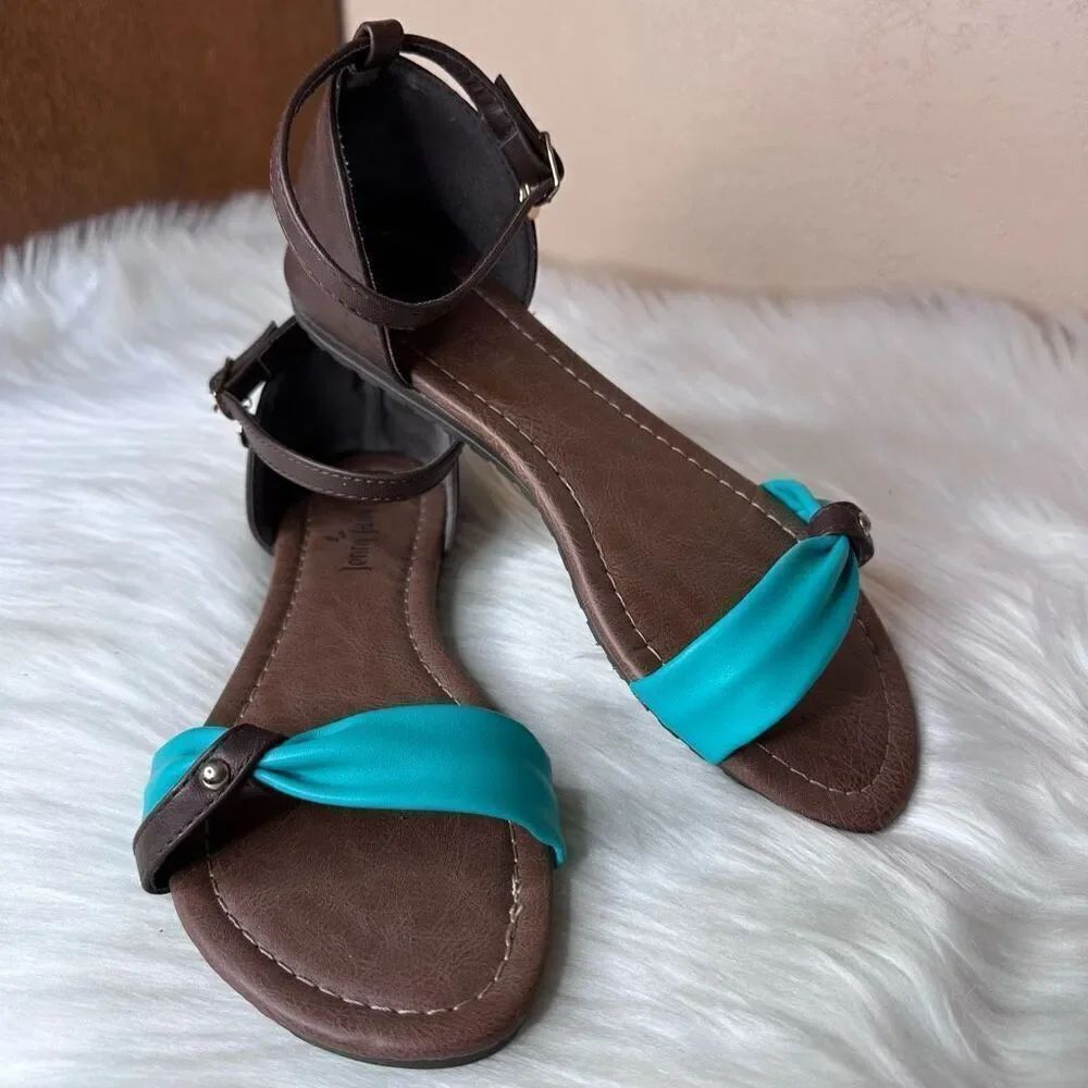 Jenny Fairy Brown & Teal Sandals Size 38